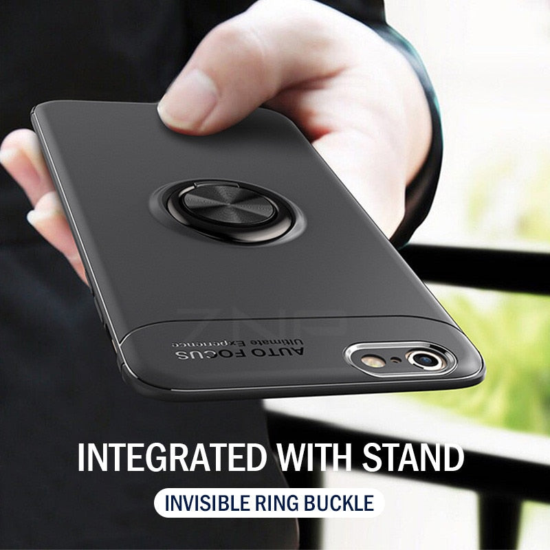 Magnetic Ring Stand Case for iPhone TPU Cover Cases