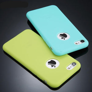 Candy Colour Phone Case For iPhone Soft Silicon TPU Back Cover