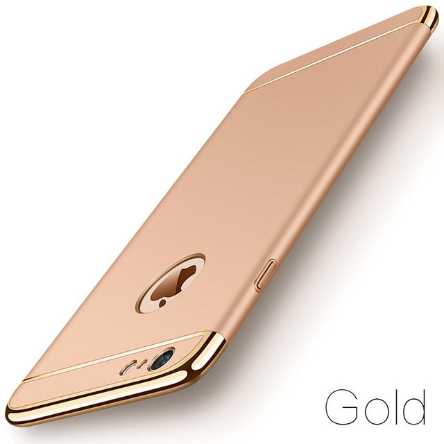 360 Degrees Luxury Ultra-thin 3in1 Plating Frosted Shockproof Armour Case for iPhone